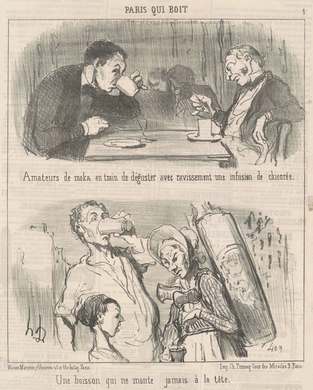 Une boisson qui ne monte jamais à tête by Honoré Daumier