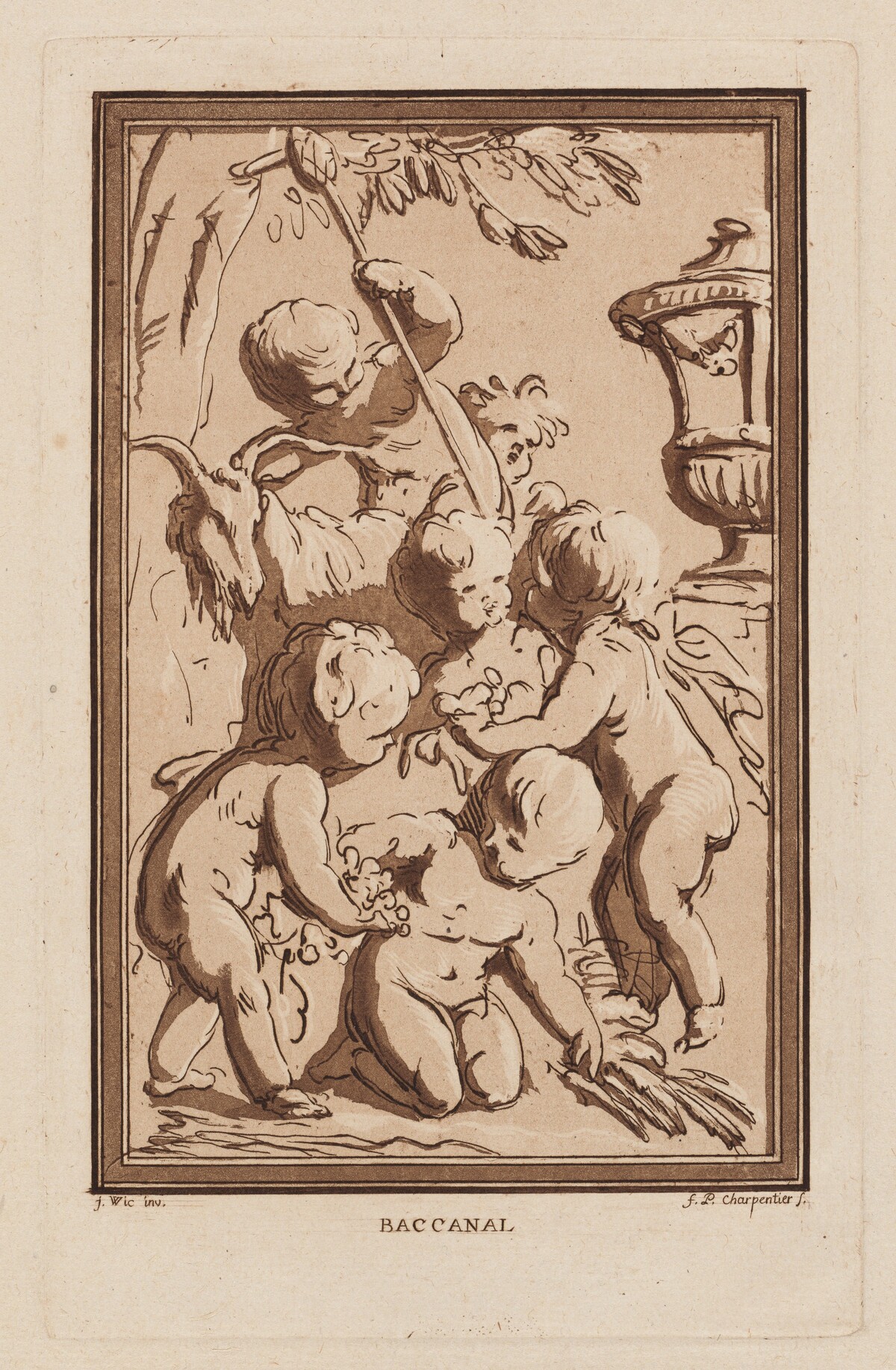 Bacchanale by François-Philippe Charpentier, after Jacob de Wit