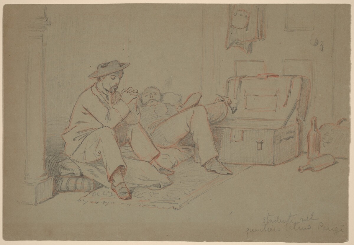 Students in the Latin Quarter, Paris by Elihu Vedder