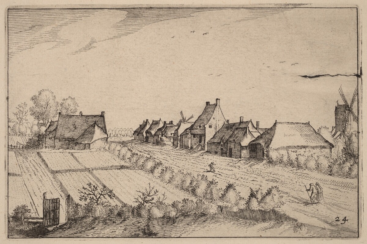 Fields and a Road by Claes Jansz Visscher after Johannes van Doetechum, the Elder after Lucas van Doetechum after Master of the Small Landscapes