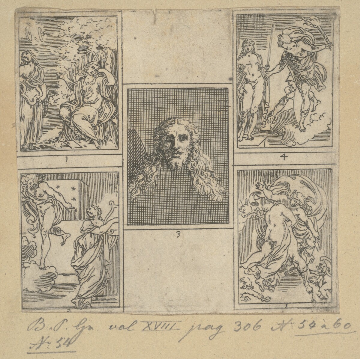 The Obsequies of Agostino Carracci: First Plate by Guido Reni, after Francesco Brizio, Giacomo Cavedone, Agostino Carracci, and Alessandro Albino