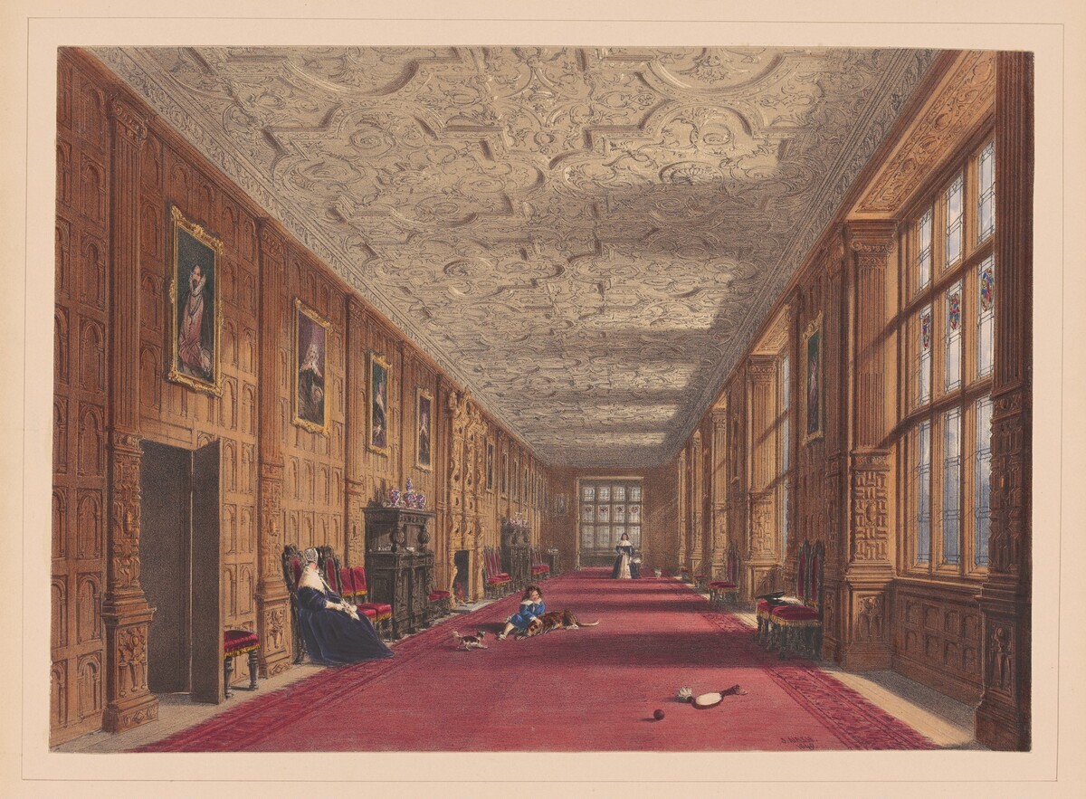 Gallery, Aston Hall, Warwickshire by Joseph Nash