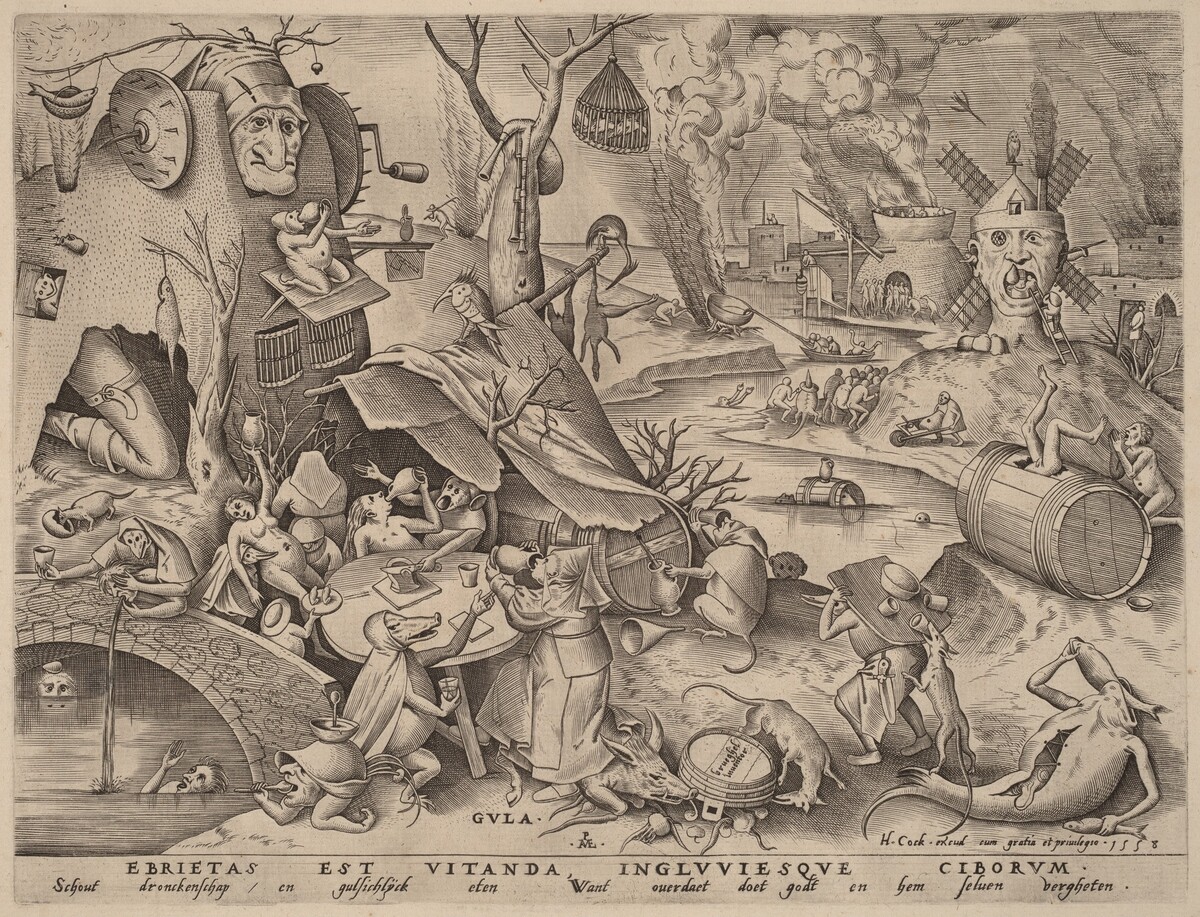 Gluttony by Pieter van der Heyden after Pieter Bruegel the Elder