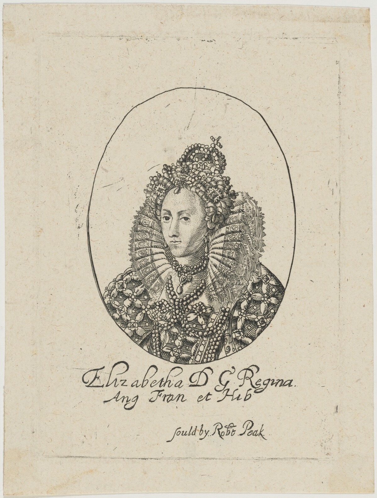 Queen Elizabeth by George Glover or William Faithorne