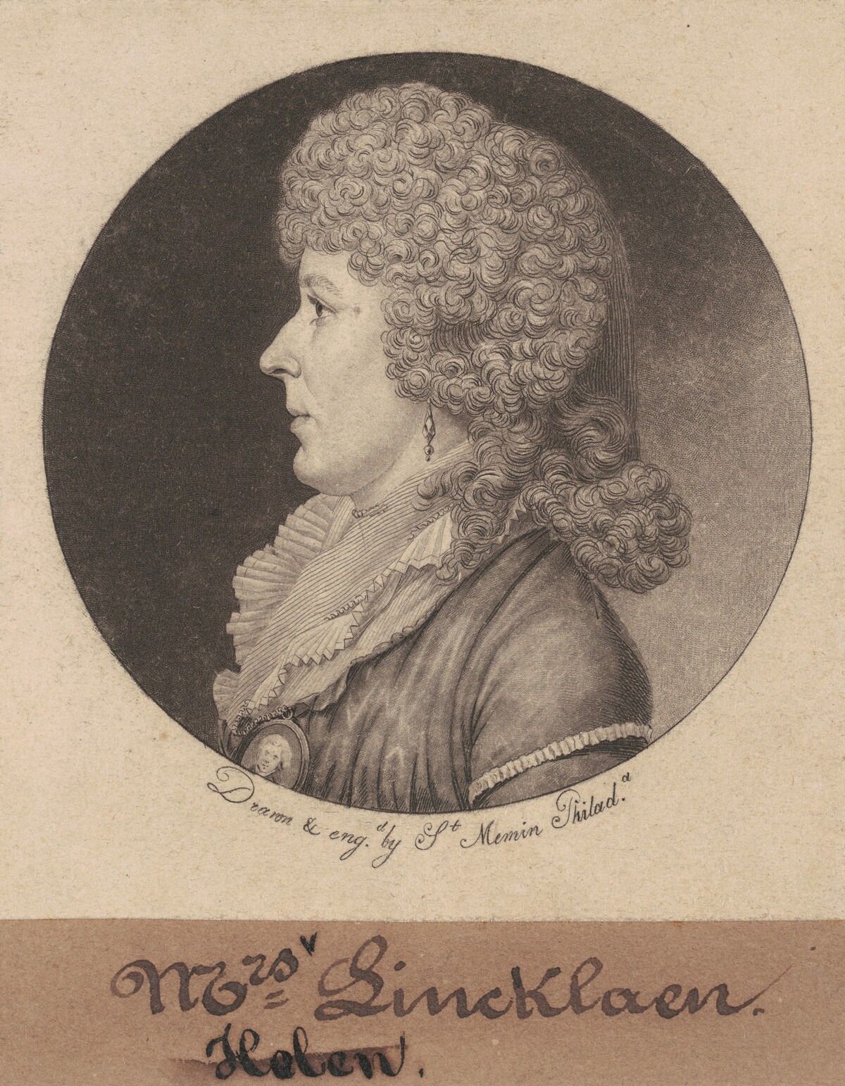 Helen Ledyard Lincklaen by Charles B.J. Févret de Saint-Mémin