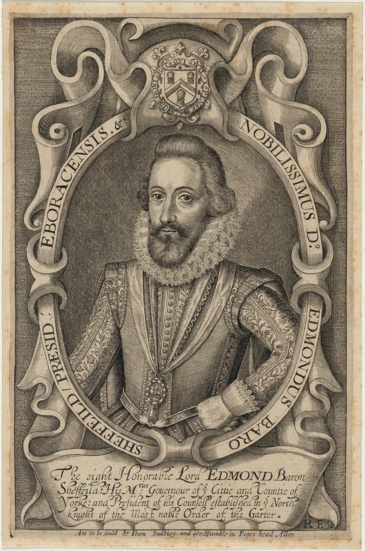Edmond Shaffield, First Earl of Malgrave by Renold Elstrack