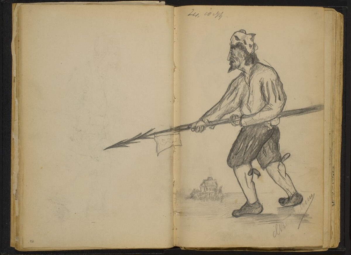 Man Holding a Spear by Max Beckmann