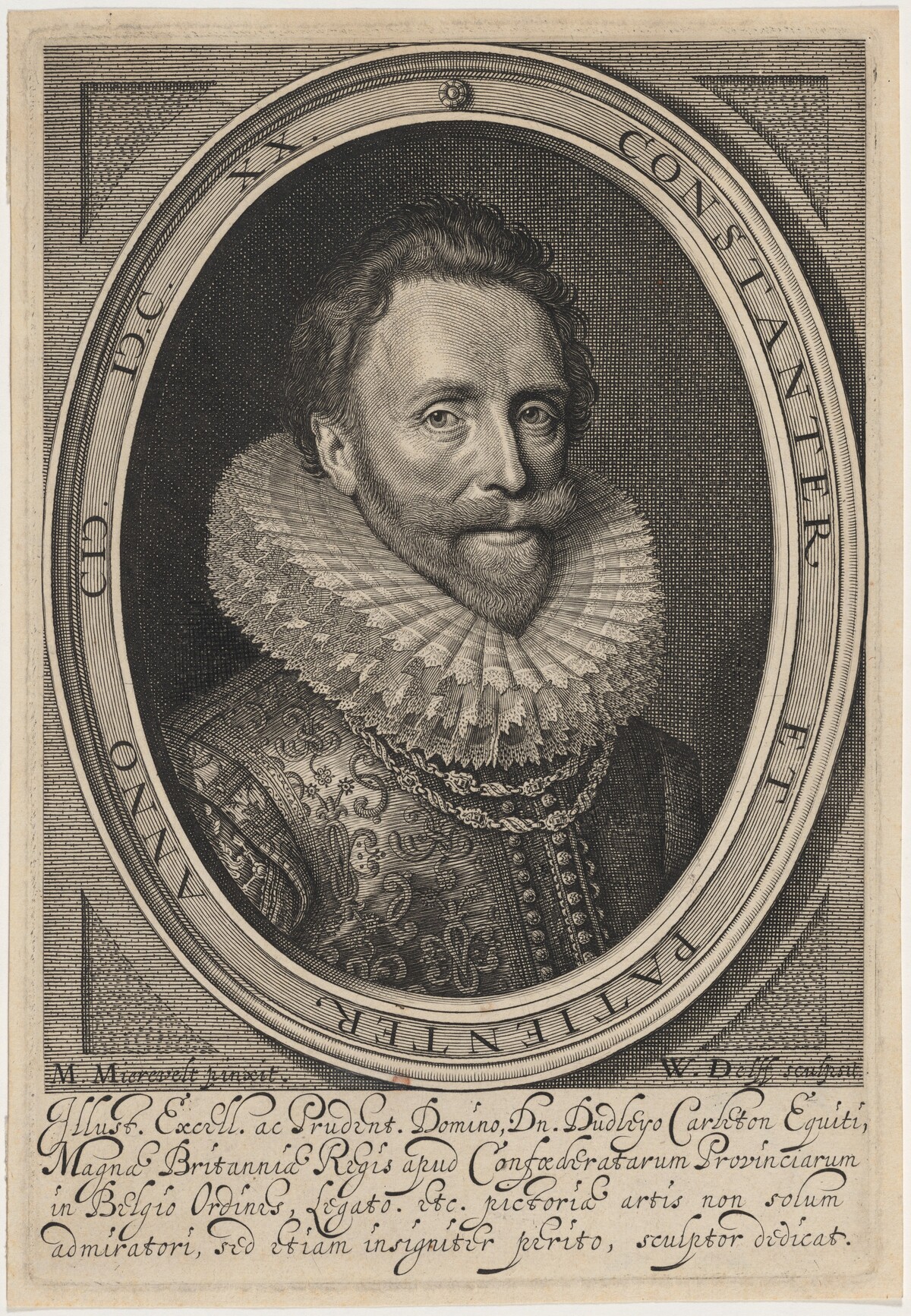 Sir Dudley Carleton, Viscount Dorchester by Willem Jacobsz Delff after Michiel van Miereveld