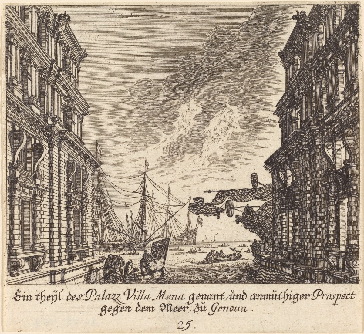 Palazzo Villamena, Genoa by Melchior Küsel after Johann Wilhelm Baur