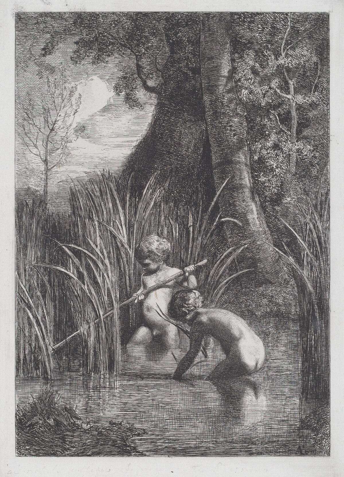 Fishing [La pesca] by Antonio Fontanesi