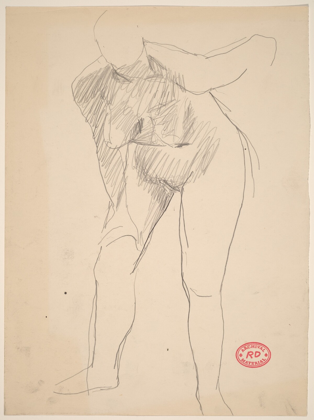 Untitled [female nude bending forward] by Richard Diebenkorn