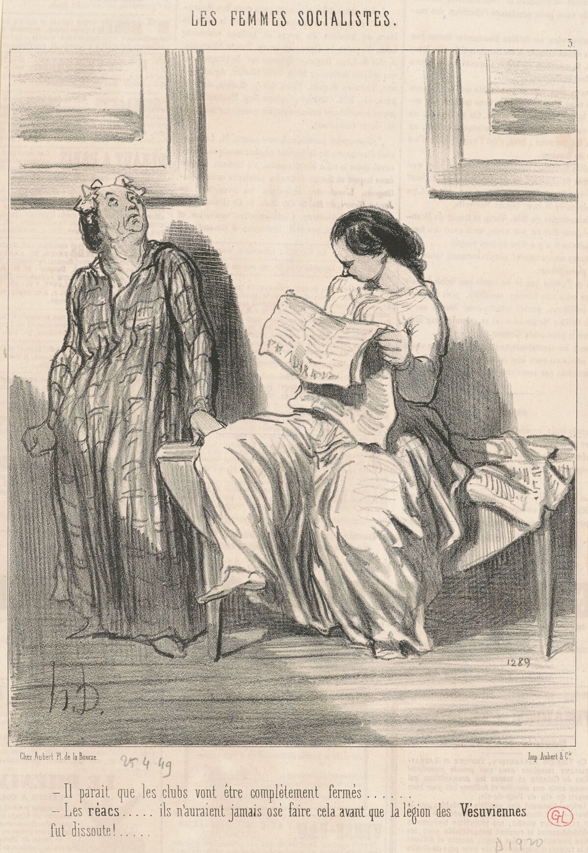 Il parait que les clubs vont être ... fermés ... by Honoré Daumier