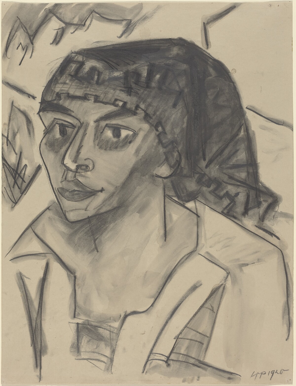 Head of a Woman (Frauenkopf) by Max Pechstein