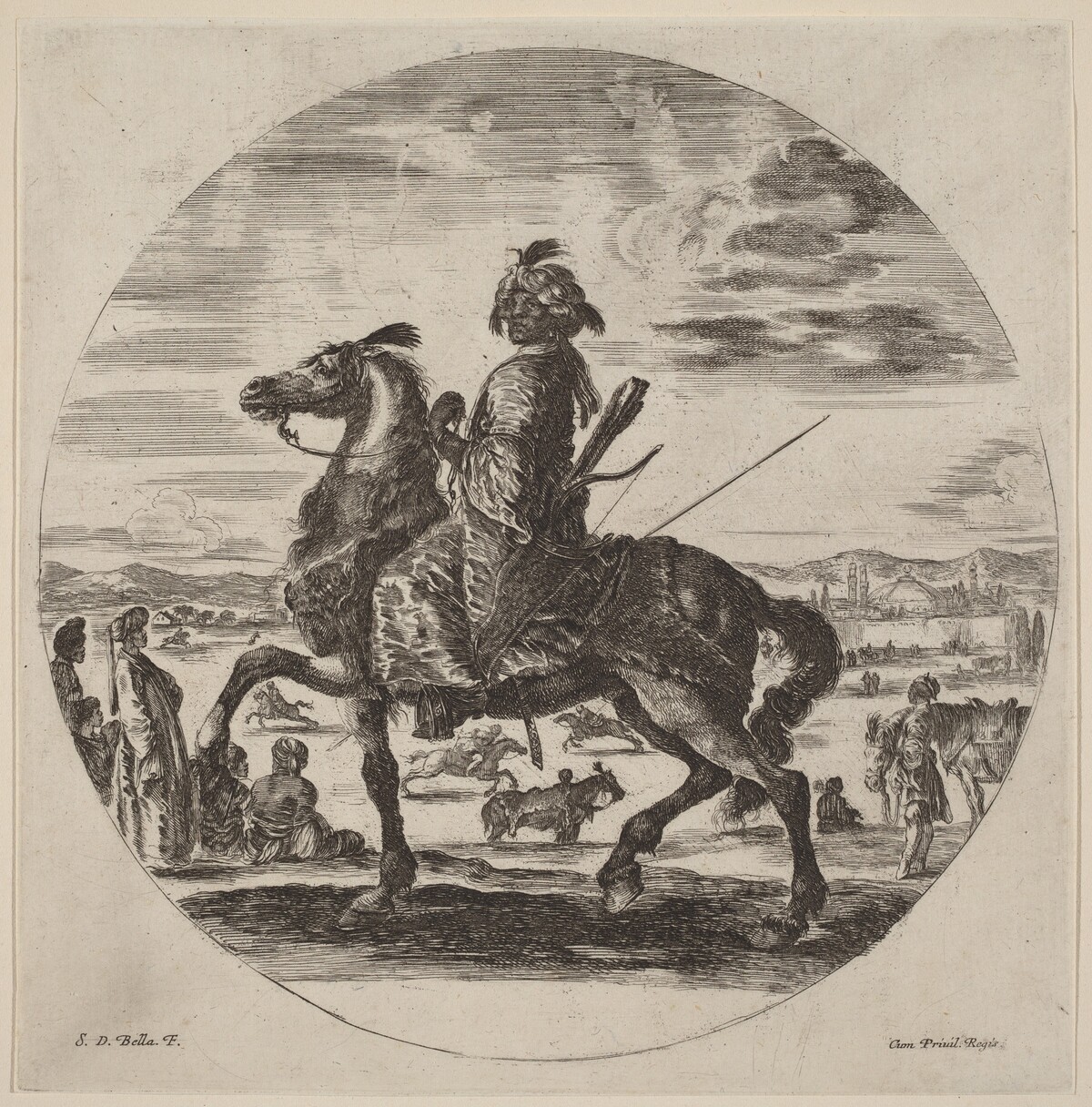 Moorish Cavalier by Stefano Della Bella