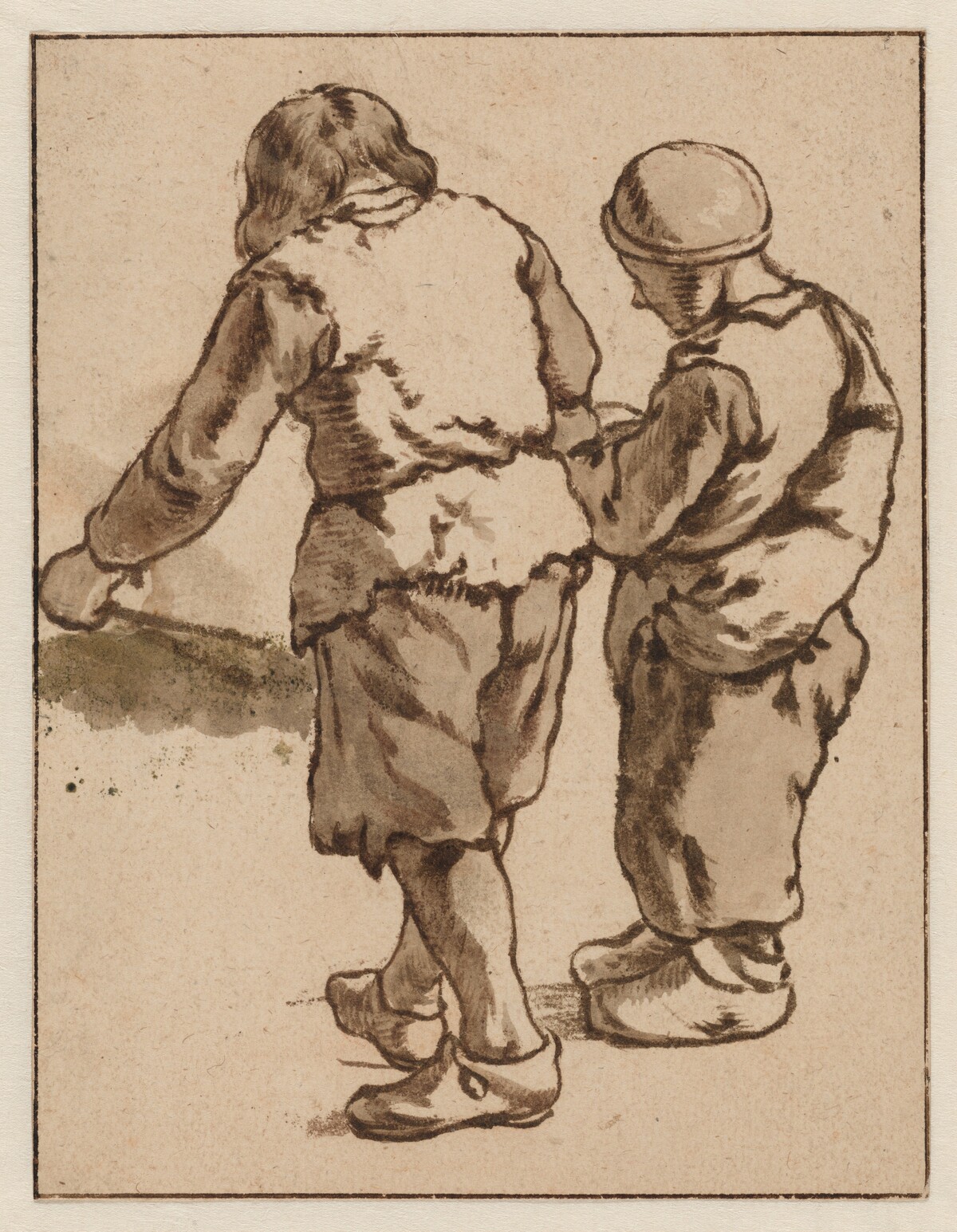 Two Boys Standing with Backs Turned by Karel Dujardin