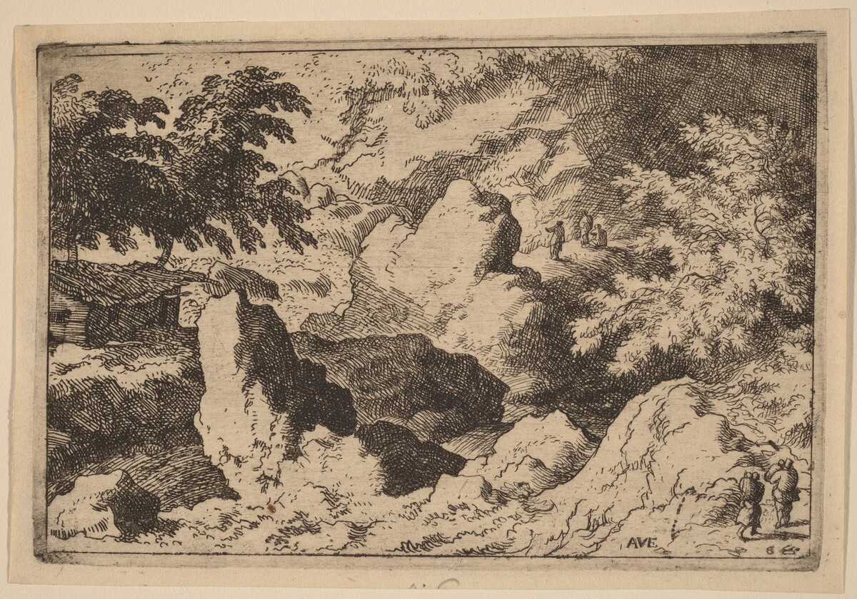 Three Men on a Rock by Allart van Everdingen