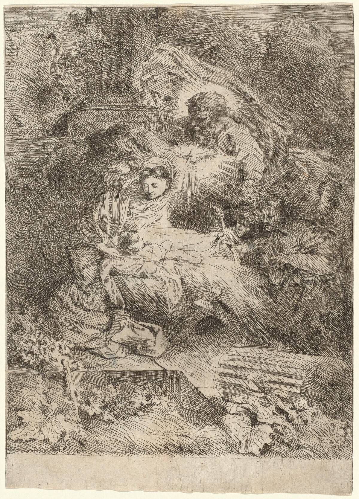 The Nativity with God the Father and the Holy Spirit by Salvatore Castiglione