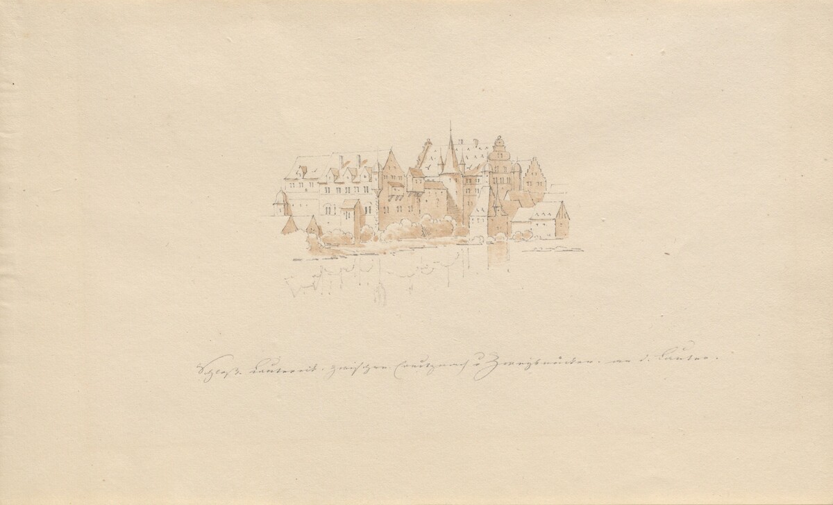 Schloss Lauter zwischen Creutznach u. Zweibrücken an d. Lauter by Karl Julius von Leypold