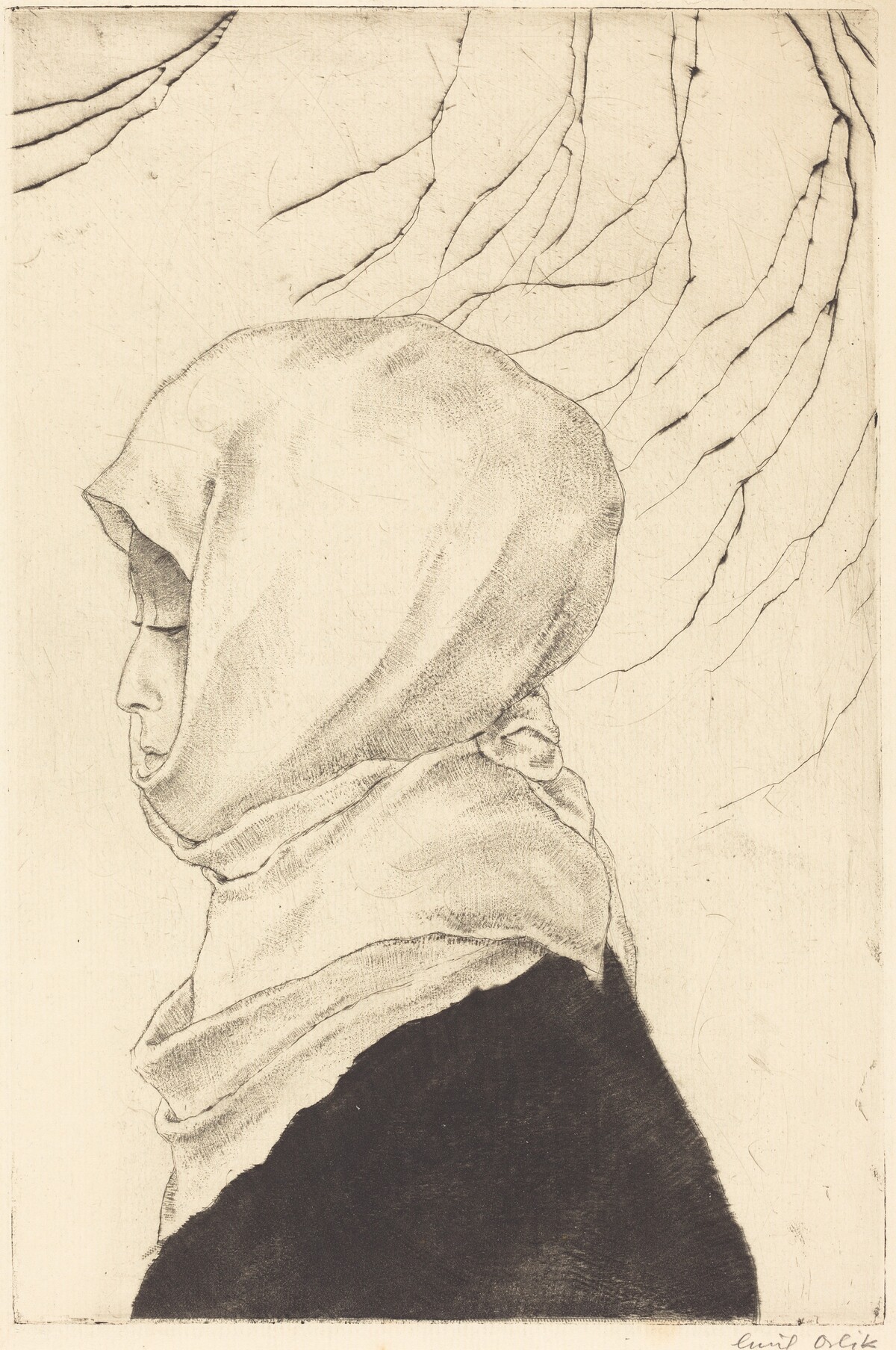 Japanerin im Winterkleid (Japanese Woman in Winter Dress) by Emil Orlik