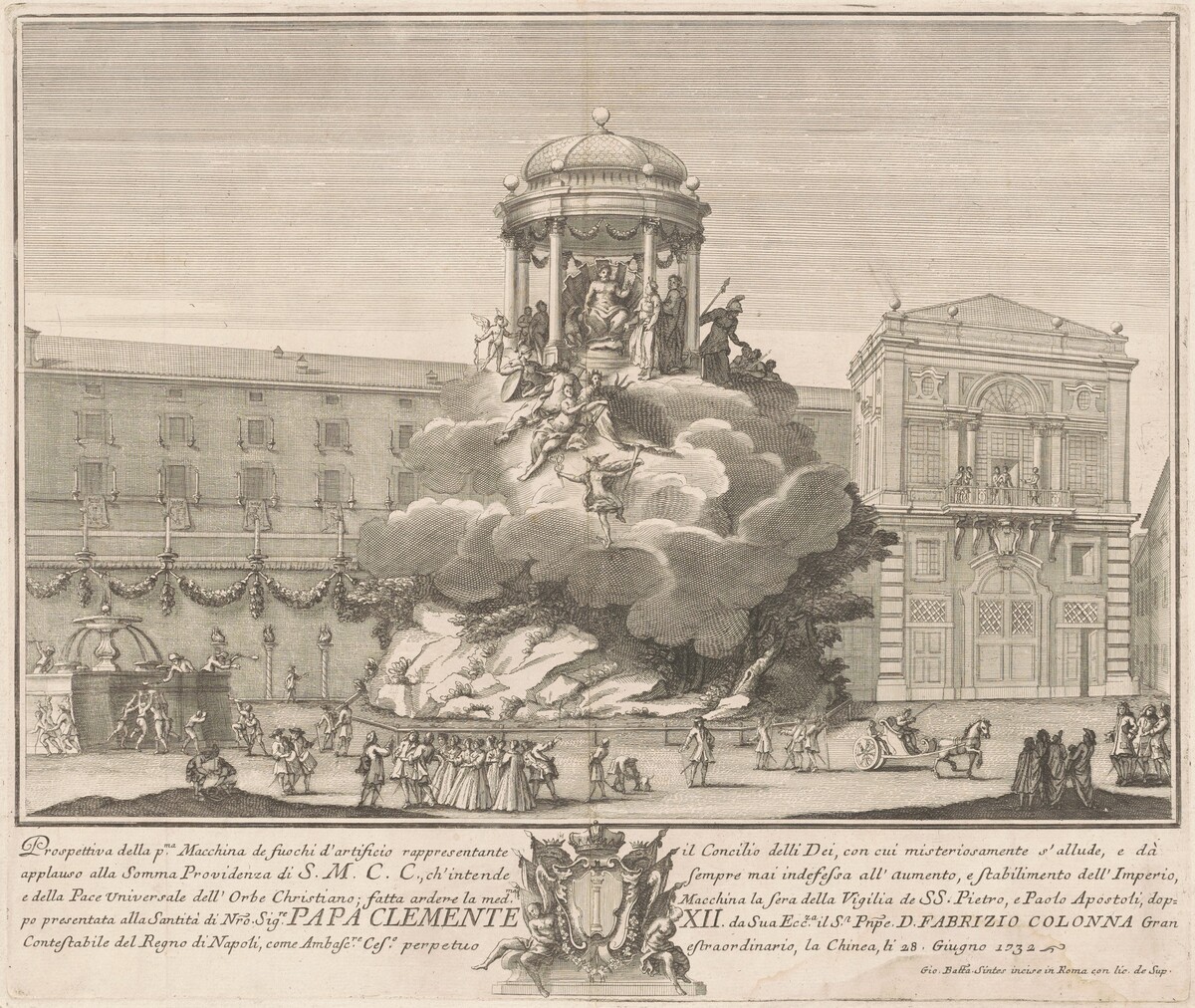 The Prima Macchina for the Chinea of 1732: The Council of the Gods by Giovanni Battista Sintes, after Nicola Michetti