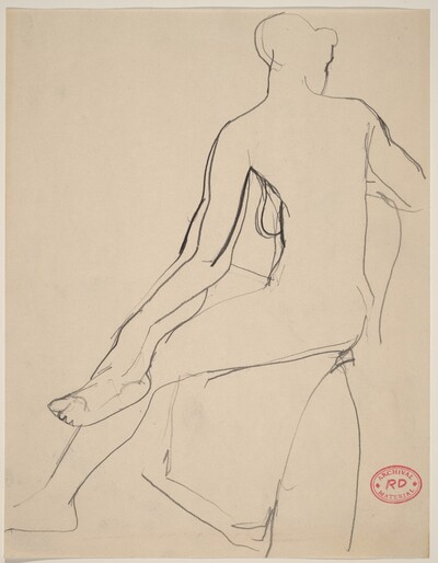 Untitled [back view of seated female nude with leg crossed]