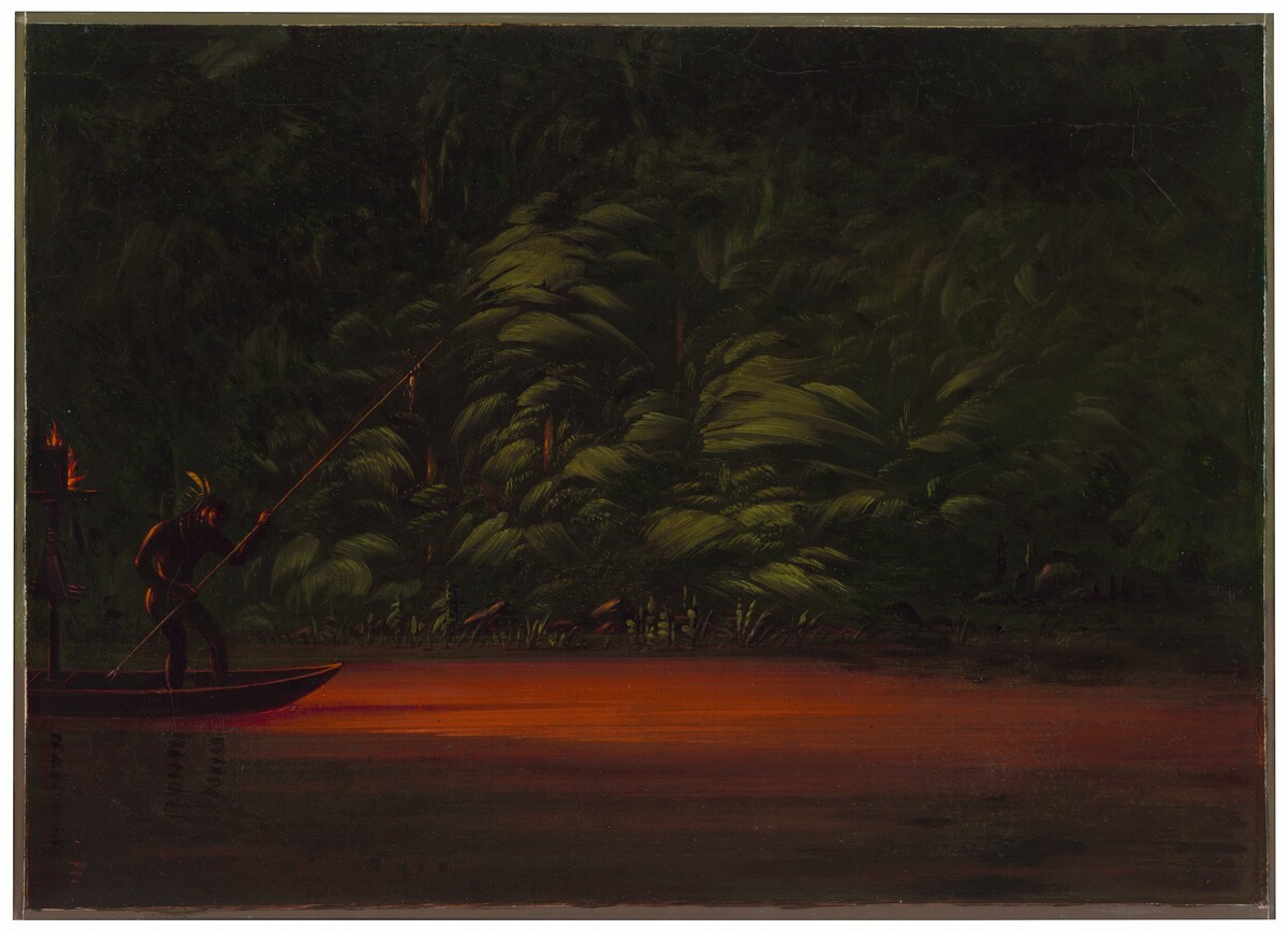 Spearing by Torchlight on the Amazon by George Catlin