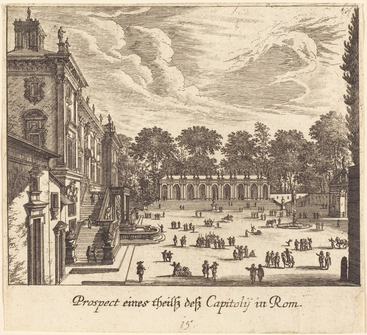 Capitoline, Rome by Melchior Küsel after Johann Wilhelm Baur