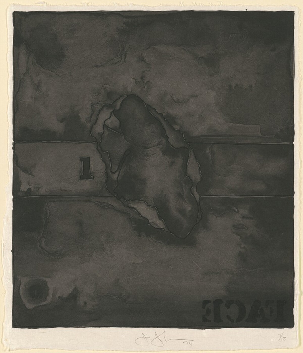 Face (Black State) by Jasper Johns