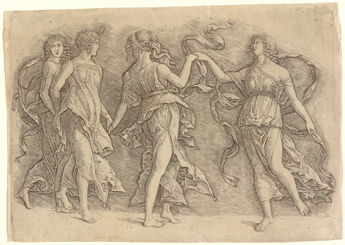 Four Dancing Muses by Workshop of Andrea Mantegna