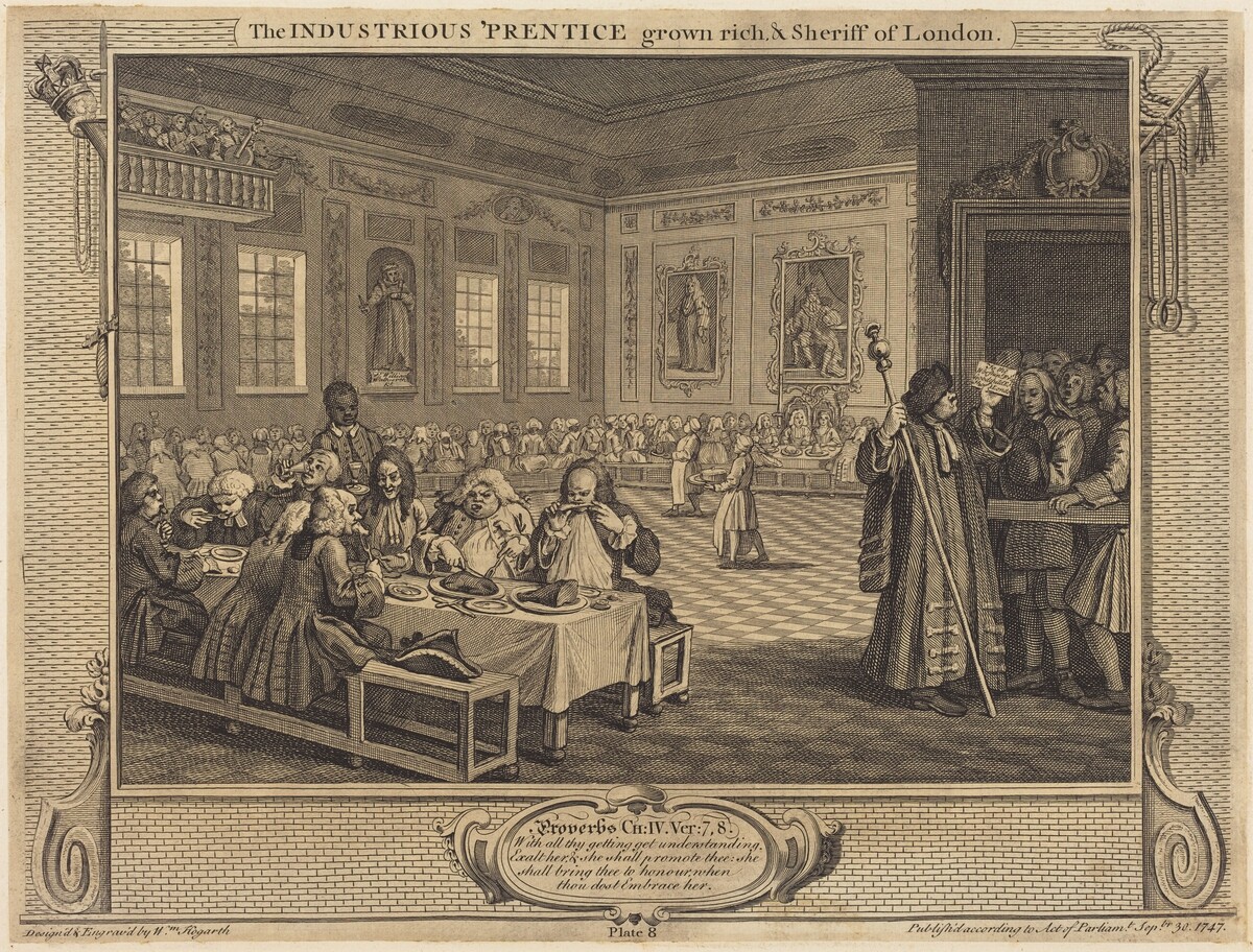 The Industrious 'Prentice grown rich & Sheriff of London by William Hogarth
