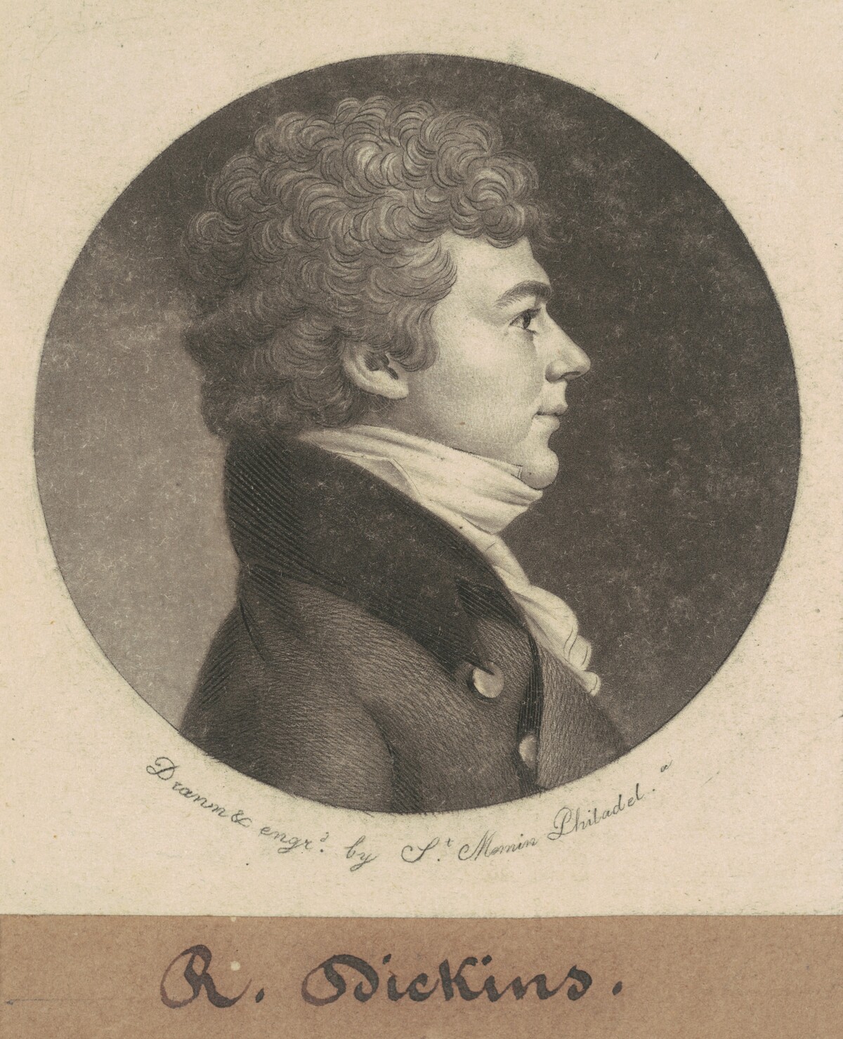 Asbury Dickins by Charles B. J. Févret de Saint-Mémin