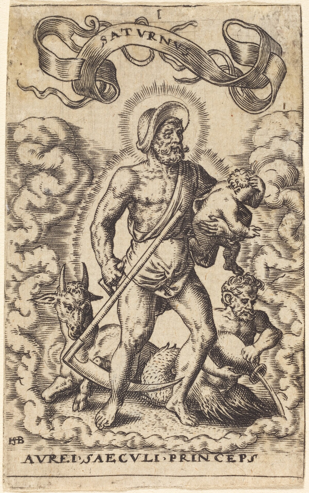Saturn by Theodor de Bry, after Sebald Beham