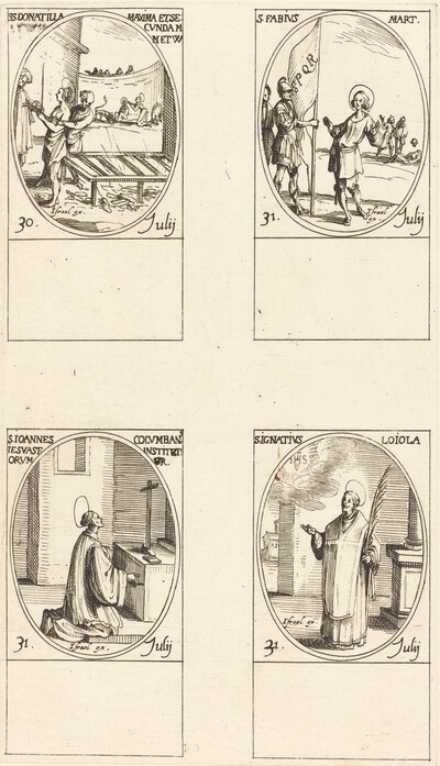 Sts. Donatilla, Maxima & Secunda; St. Fabius; St. John Colombini; St. Ignatius Loyola