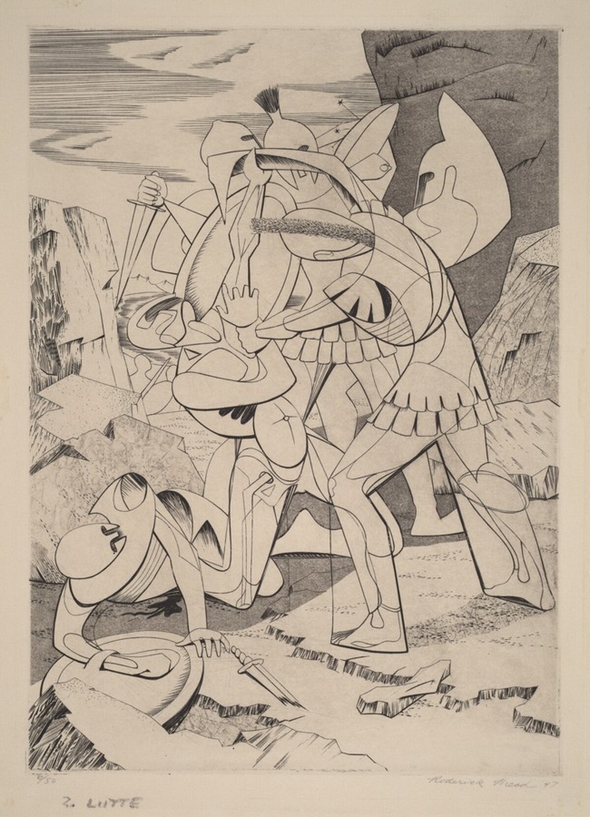 Untitled (Men Fighting) by Roderick Fletcher Mead