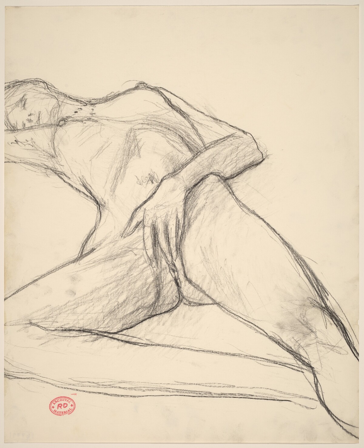 Untitled [reclining nude with her hand covering her pubis] by Richard Diebenkorn