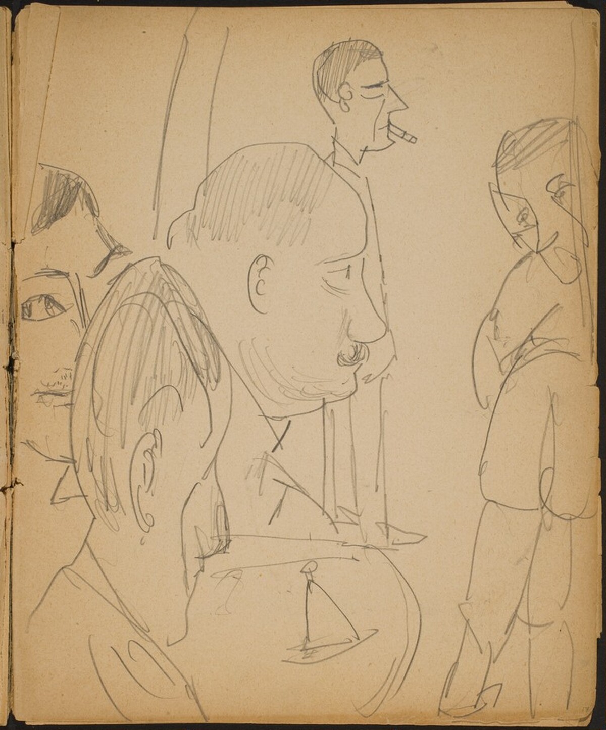Zuschauer, rechts Ringkämpfer (Spectators and Wrestlers) [p. 17] by Max Beckmann