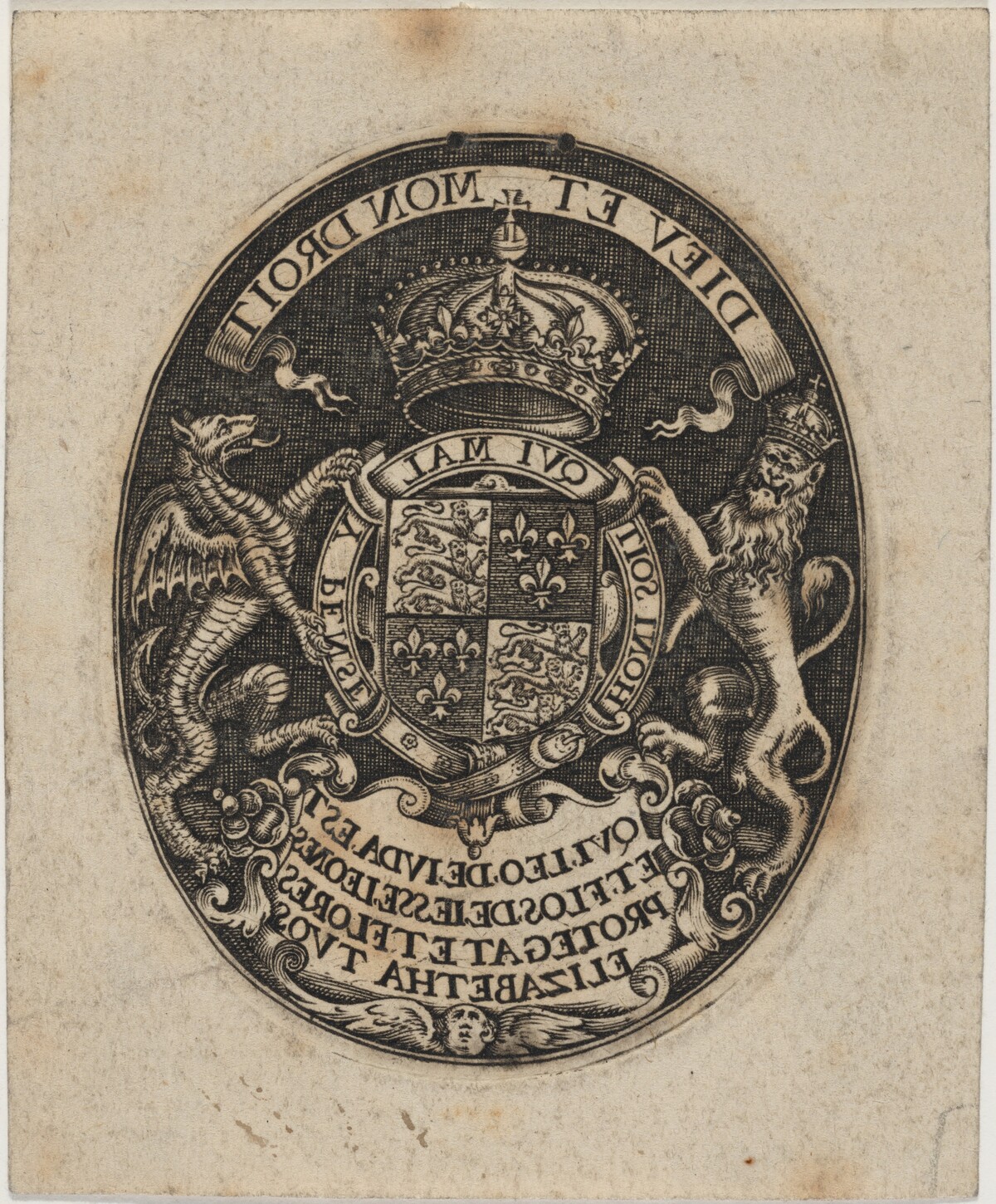 Shield of Queen Elizabeth by Simon de Passe