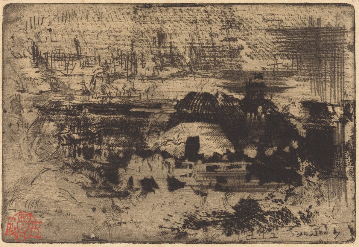 Chaumières anglaises (English Cottages) by Félix-Hilaire Buhot