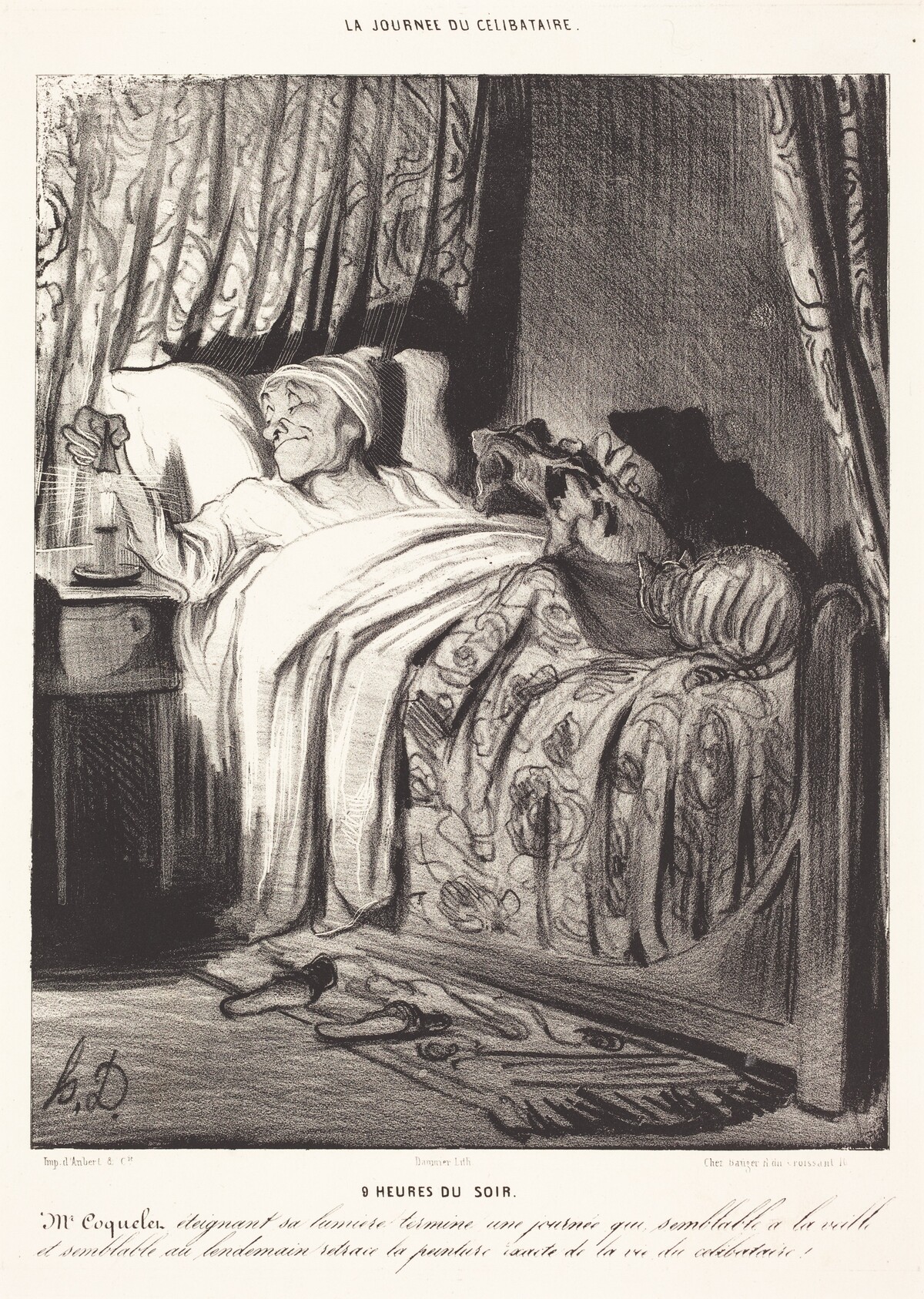 9 heures du soir by Honoré Daumier