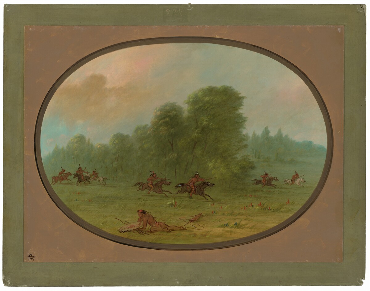 Battle between the Jiccarilla Apachees and Camanchees by George Catlin
