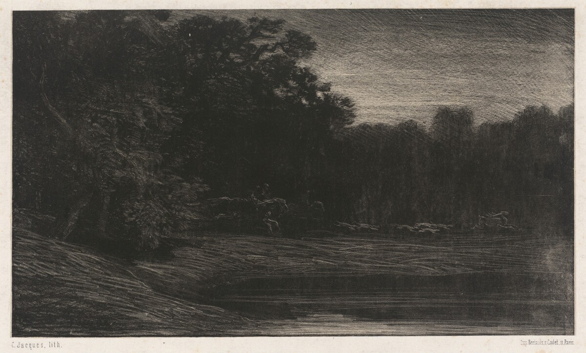 Deer Hunt (La chasse au cerf) by Charles Émile Jacque