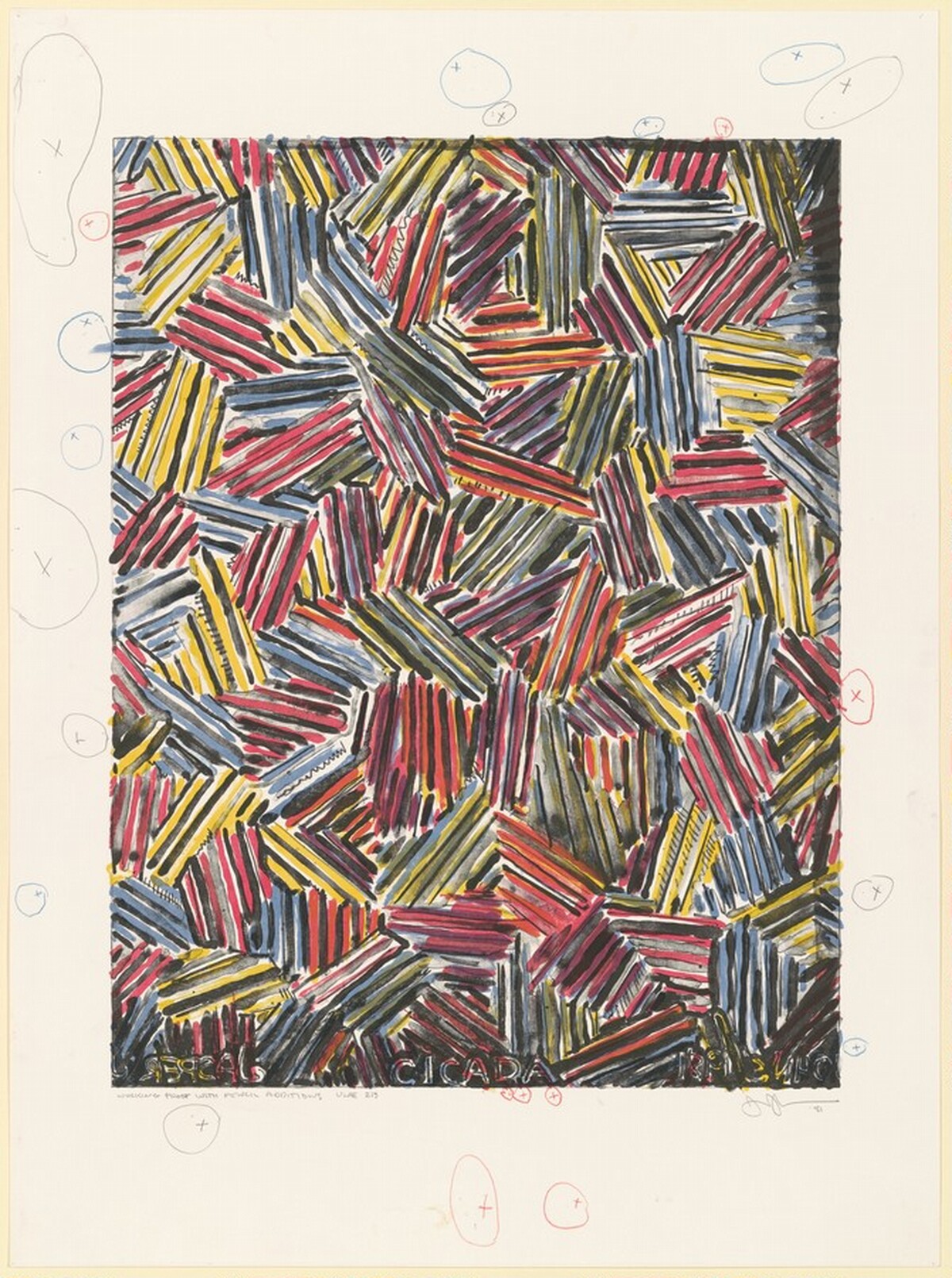 Cicada [working proof] by Jasper Johns