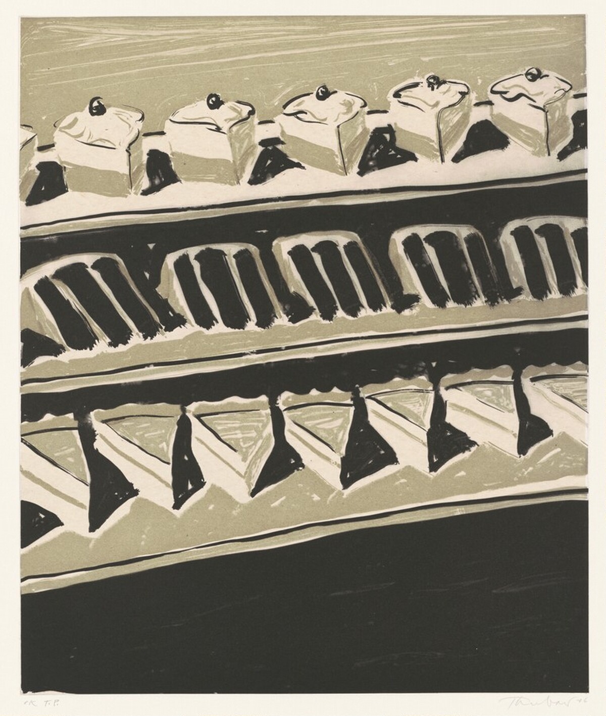 Dark Cakes and Pies by Wayne Thiebaud