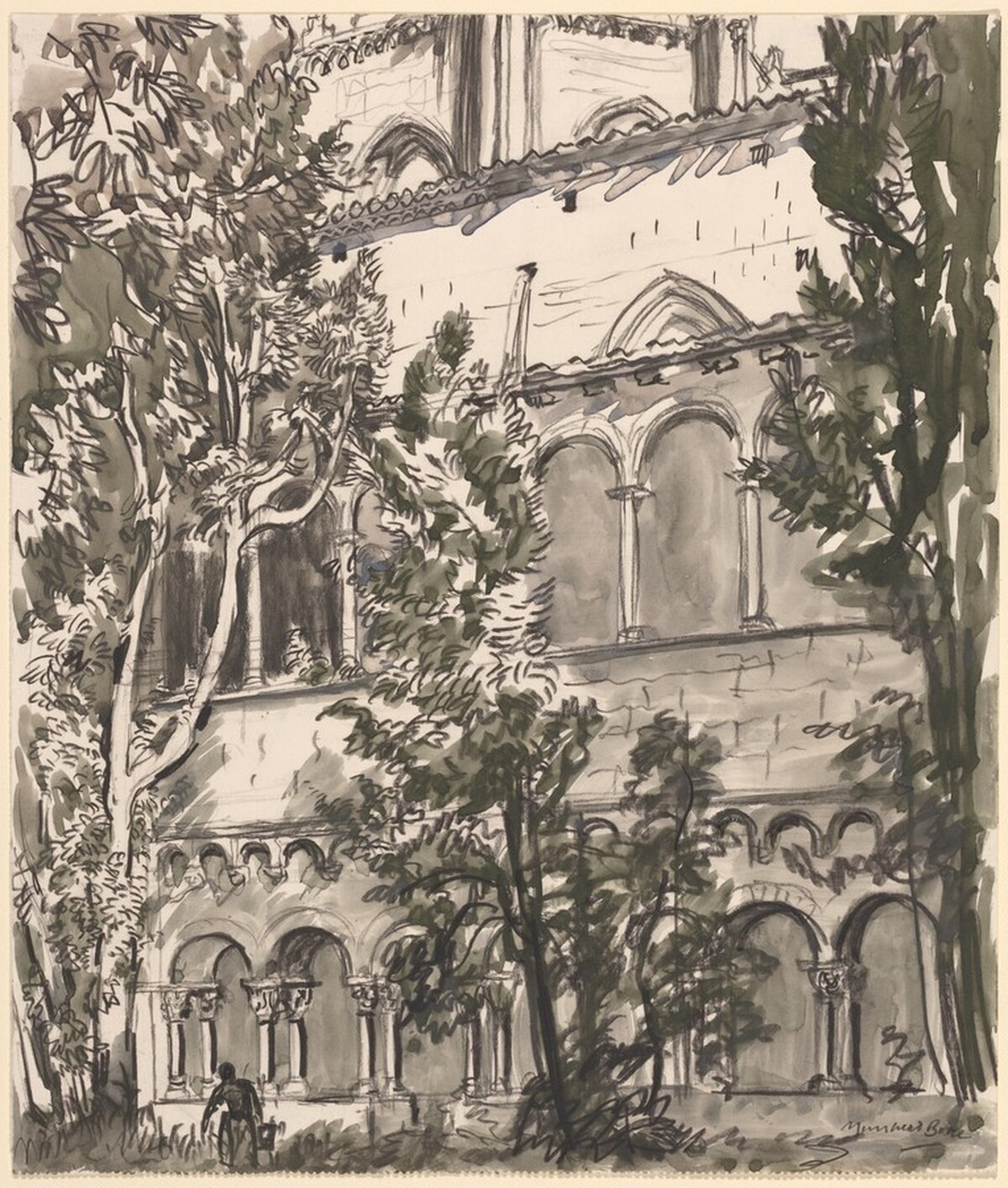 Cloister, San Culgat, near Barcelona by Sir Muirhead Bone