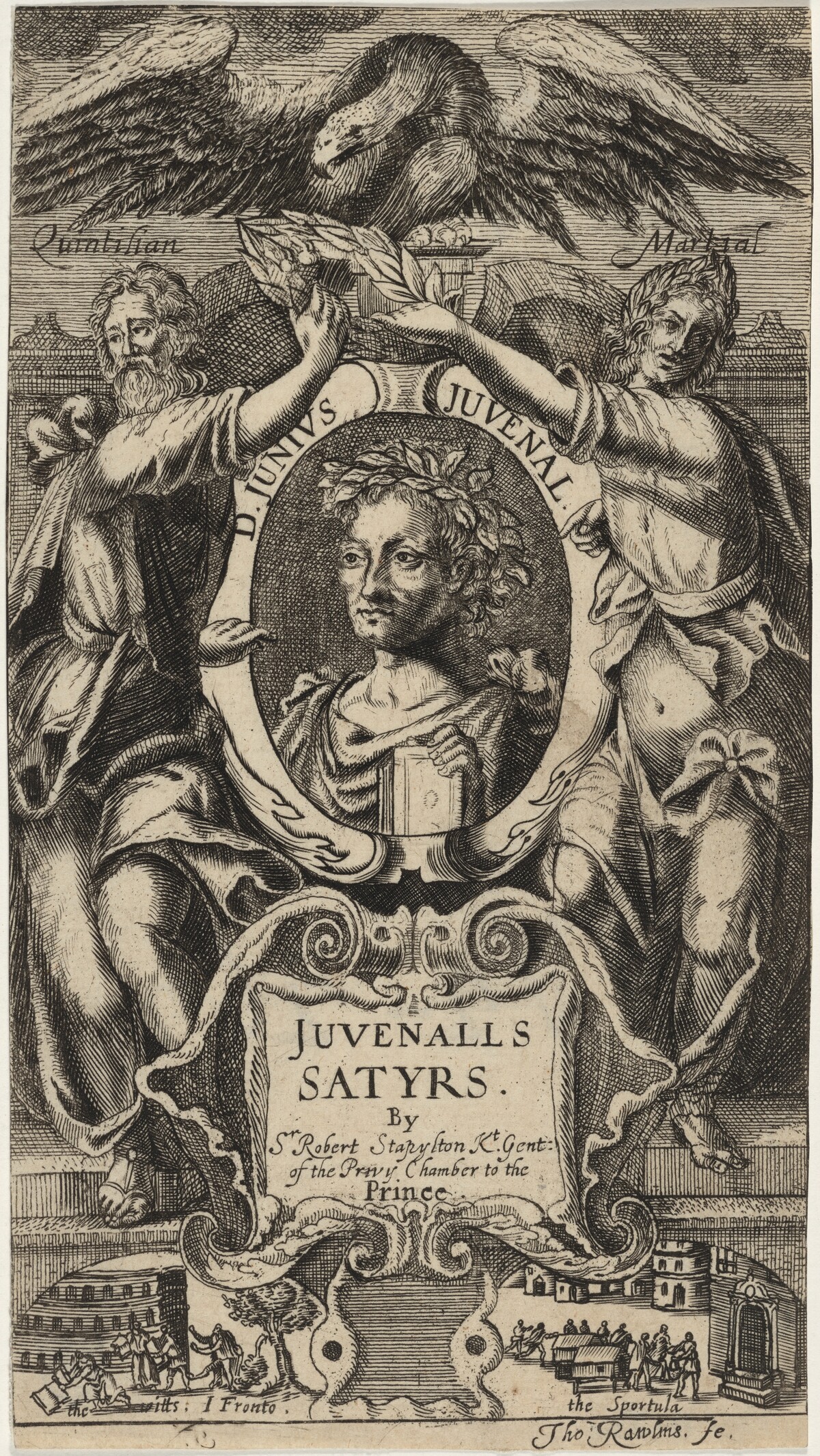 Title Page to Juvenal's Satyrs, by Sir R. Stapleton by Thomas Rawlins