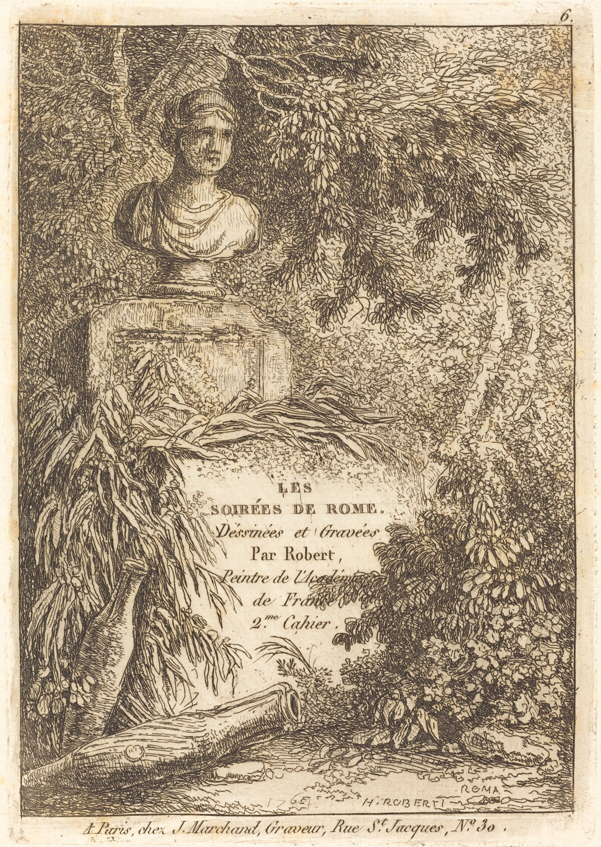 The Portrait Bust by Hubert Robert