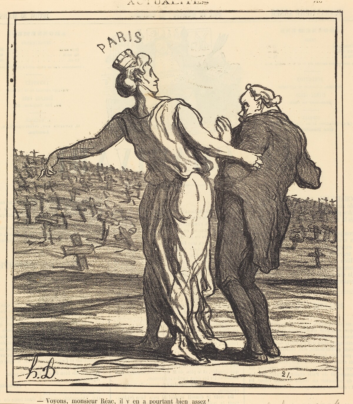 Voyons, monsieur Réac... by Honoré Daumier