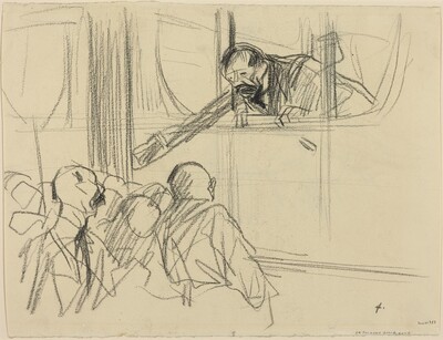 a) La journee electoral (recto); b) Study for la journee electoral (verso)