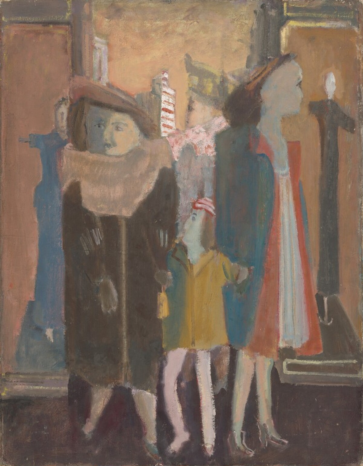 Untitled (three women and a child with mannequins) by Mark Rothko