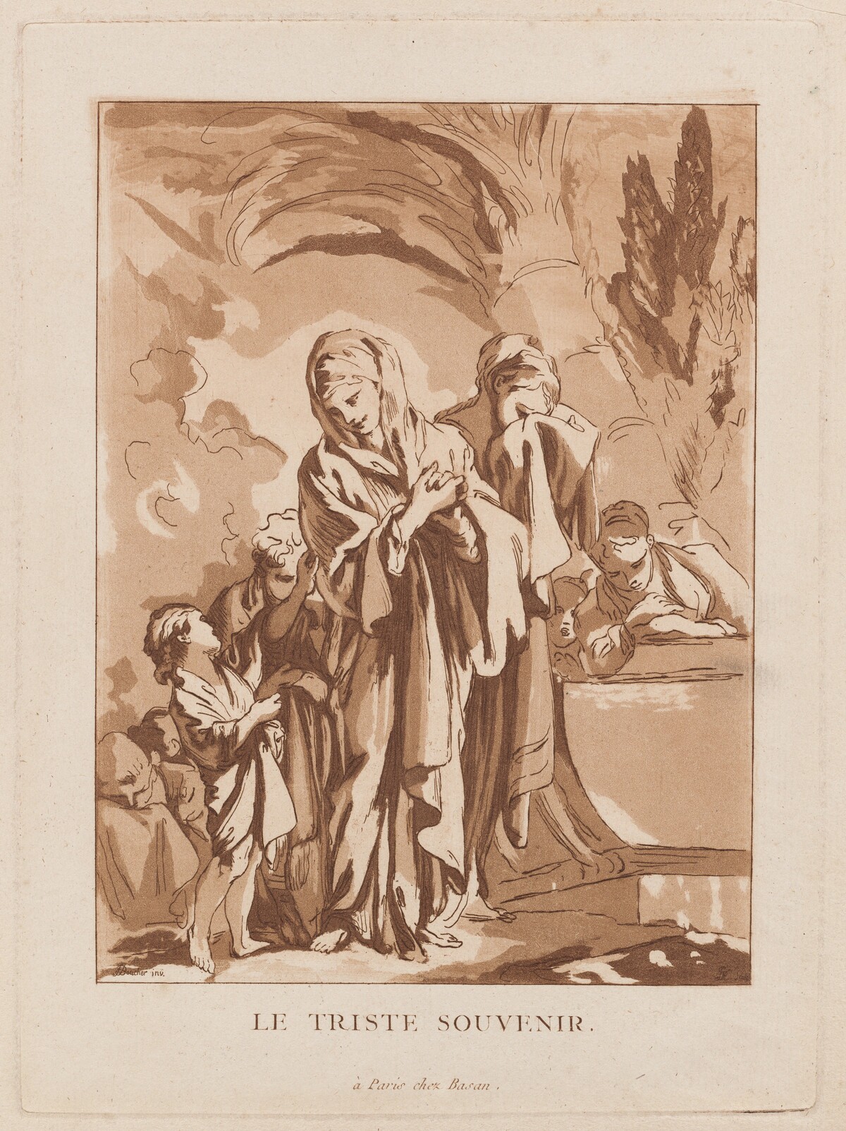 Le Triste Souvenir (The Sad Memory) by François-Philippe Charpentier, after François Boucher, published by Pierre-François Basan